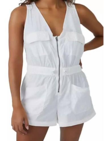 Free People Movement Back On Trek Runsie Romper White