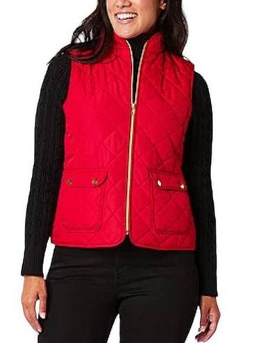 St. John’s Bay NWT ~ ST JOHNS BAY Cabaret Red Quilted Pockets Sleeveless Vest ~ Women's MEDIUM