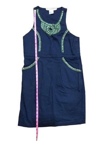 Gretchen Scott  Navy blue sleeveless dress L beaded casual resort preppy