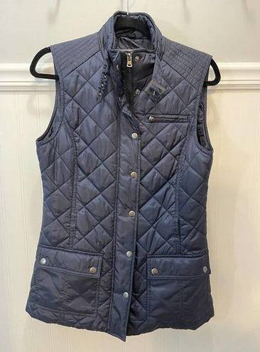 Banana Republic Women's  Navy Blue Quilted Full Zip-Up Field Vest Size Small Prep