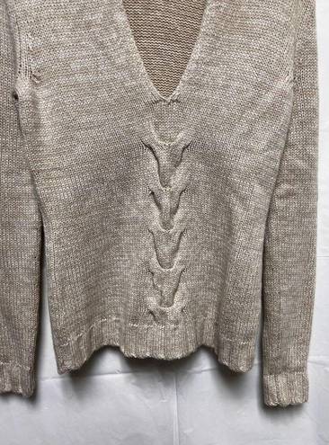 Banana Republic  Sweater Women's Size S Shawl Collar Lambs Wool Light Tan BSI-C