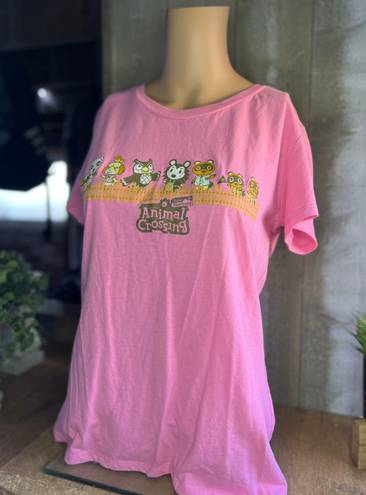 Nintendo Animal crossing pink t shirt print  size XL Juniors Tom Nook K.K. Slider