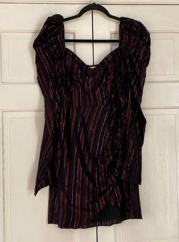 Rococo  Sand Diva Dress Black Metallic Mini Dress Size Small