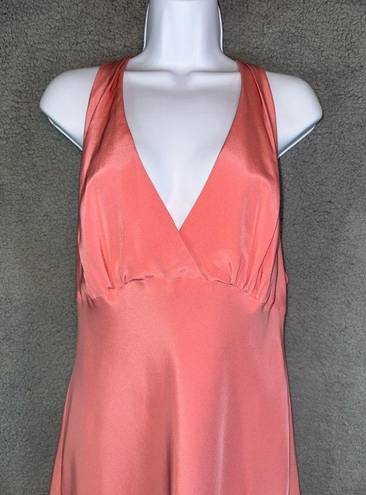 Oleg Cassini  Silk Pink Halter A-Line Flare Prom Dress