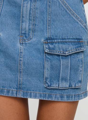 Princess Polly CHILLDERS DENIM MINI SKIRT MID WASH - Size 8