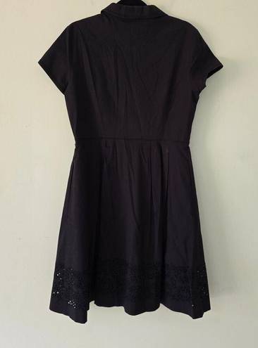 Oscar de la Renta  Black Summer Lace Trim Dress Retro Fit & Flare Women's Size 12