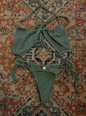 Out From Under Green Glitter Bikini 