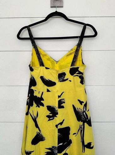 Jason Wu  Women’s 4 Yellow Black Floral Midi Dress