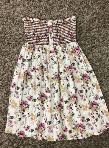 Fun & Flirt sleeveless smocked floral mini dress