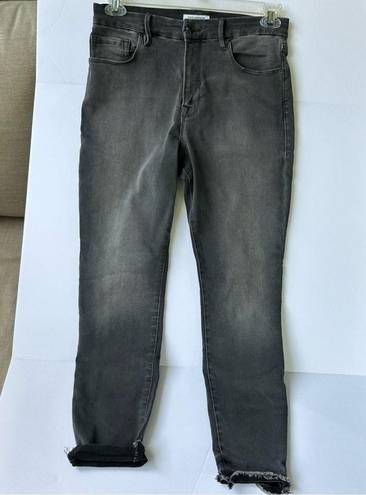 Good American  Good Legs Crop, distressed  stretch grey denim size 12/31