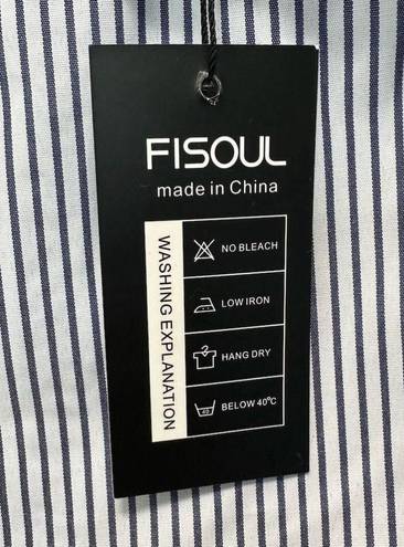 FISOUL Women's Hooded Rain Jacket XXL Navy Striped Lining Water