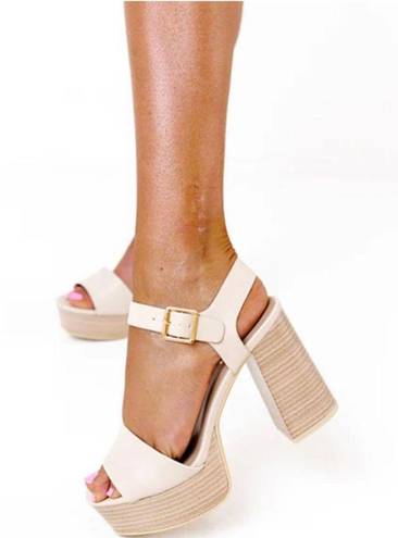 Soda Faux Leather Platform Chunky Heel Sandal