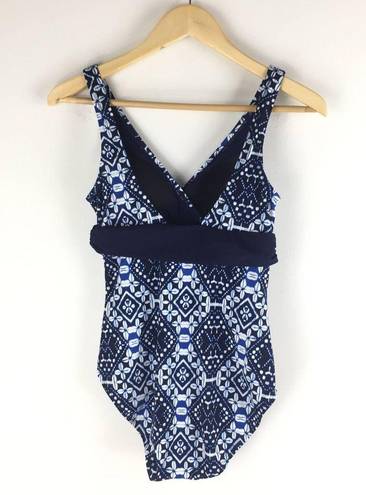 Tommy Bahama  Island Tile Printed One Piece Swimsuit Blue Size 4