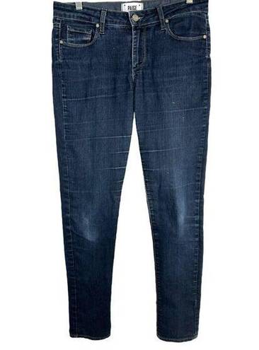 Paige  Jeans Size 30 Navy Blue Skyline Skinny Mid Rise Stretch Cotton Denim 485