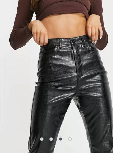 Missguided Misguided Black Faux Leather Pants