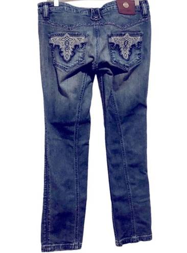 Antik Denim Y2K  EMBROIDERED BLUE JEAN PANTS 30