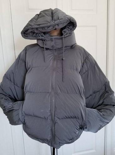 Good American  Winter Iridescent Chrome Gray Puffer Jacket w/Hood Size XL