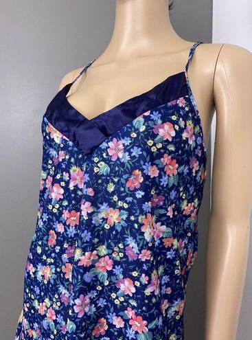 Petra Fashions Vintage  Polyester Floral Ruffle Chemise Nighty Lingerie Medium