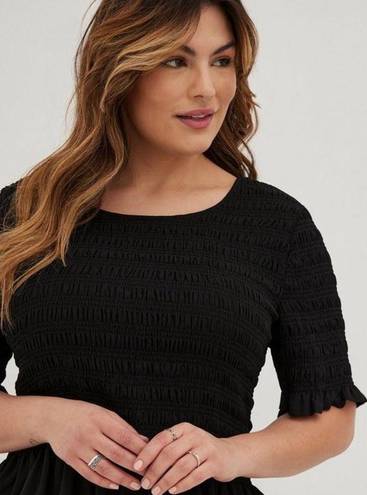 Torrid  Plus Size Peplum Chiffon Smocked Top