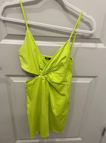 ZARA Green  Cutout Dress