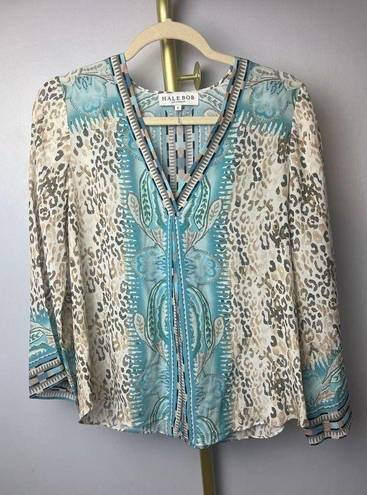 Hale Bob  Silk Cheetah Blouse Sz. S