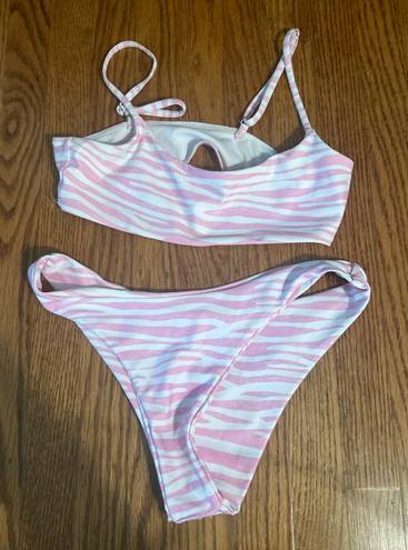 SheIn Pink Zebra Stripe Bikini