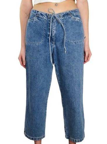 New York & Co. 1990s Vintage High Rise Straight Leg Jeans with Ribbon Belt 30"