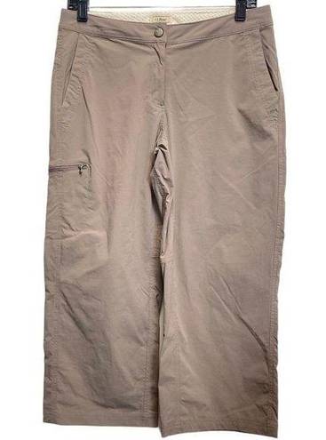 L.L.Bean  Size 8 Reg Comfort Trail Capri Brown Stretch Nylon Outdoor Hiking Cargo