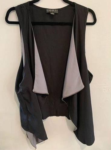 Forever 21 2XL Reversible Sleeveless Shacket--Black/Grey Full Zip EUC Women’s