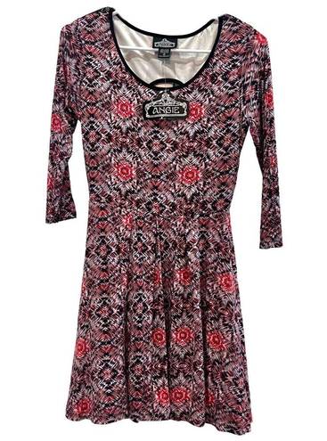 Angie  abstract print backless dress with lace size small NWT