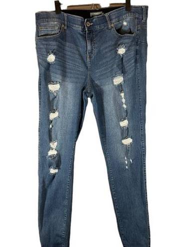 Torrid  Bombshell Skinny Premium Stretch Distressed Ripped Jeans Women Sz 22XT