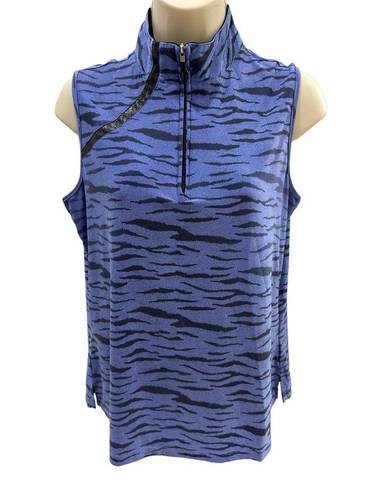 Polo COPY - Jamie Sadock Womens Golf  Tiger print sleeveless Zip *READ*