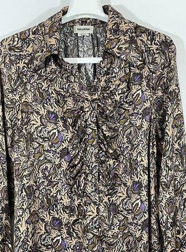 Zadig & Voltaire  Tuska Satin Thorn Button Down Print Shirt Size Small