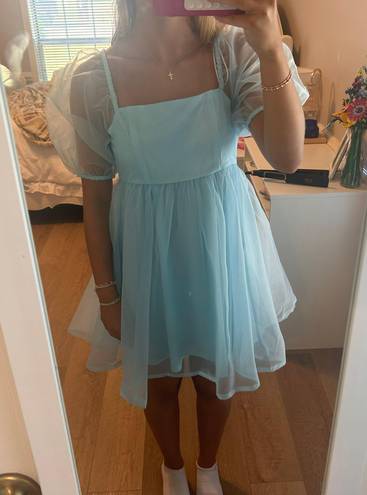 TCEC Light Blue Puff Sleeve Dress