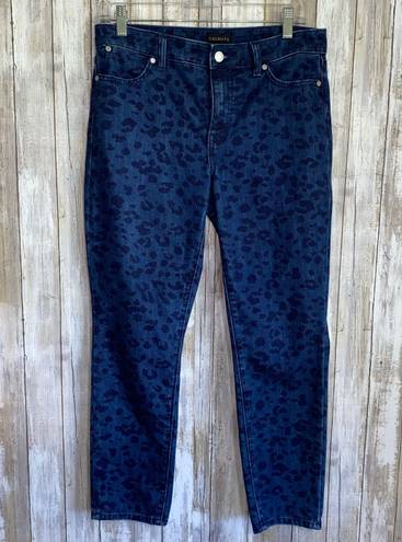 Talbots Blue Leopard Slim Ankle Jeans