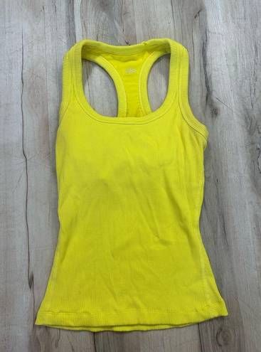 Alo Yoga ALO ribbed tank neon yellow built in bra