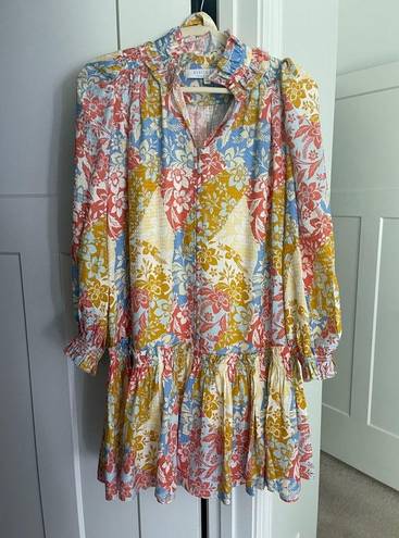 Hunter Bell NWOT  Blakely Dress Silk Belted Long Sleeve Floral Patchwork