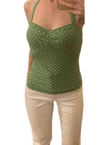 Energie  Green and white polka dot bra top NWT!