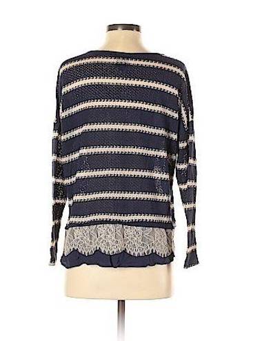 Dress Barn Striped Lace Pullover Sweater size large