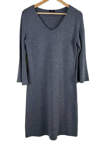 Talbots  Merino Wool Flounce Sleeve Sweater Dress Shift in Gray, Size Small