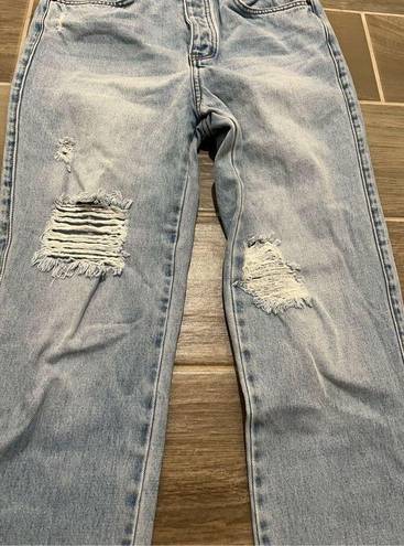 O'Neill O’Neil straight leg distressed light wash denim jeans size 28 button fly