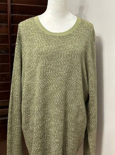 Treasure & Bond  Womens Pullover Sweater Green Long Sleeve Ribbed Plus 2XL New