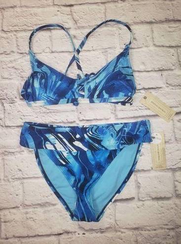 Parker NEW Peyton &  Women's Size XS Blue Tie-Dye 2pc Bikini Swimsuit Set