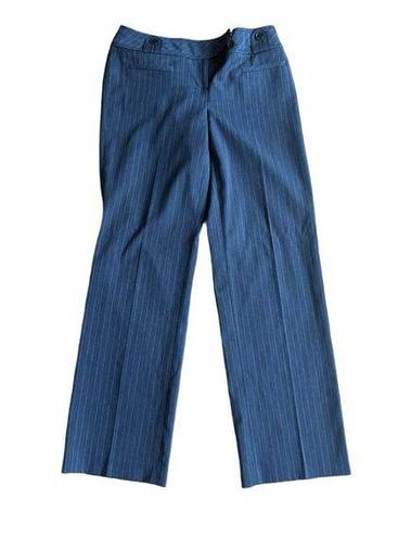 Loft  Marisa Wool Pinstripe Wide Leg Pants Gray High Rise Size 2 Y2K