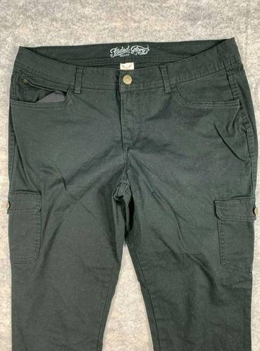 Faded Glory  Sz 18 Skinny Womens Pants Black Zip Cotton Spandex Pockets NWOT Flat