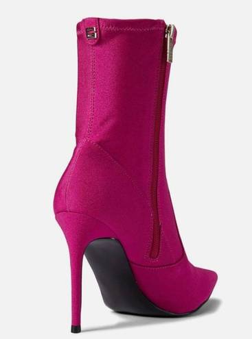 Guess NEW   Frita Ankle Boot Satin Fabric Fuchsia / Pink