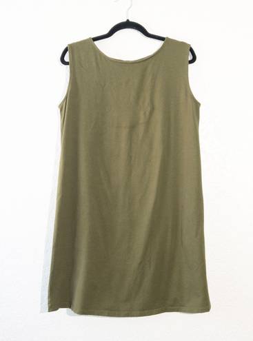 J.Jill  Olive Green Sleeveless Shirt Dress Size Medium Petite