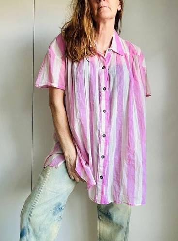 We The Free Barbie Bubblegum Pink Button Down Float Away Top NWT | M