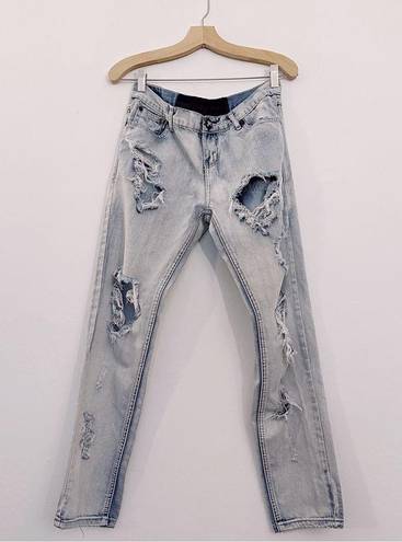 One Teaspoon  Awesome Baggies Jeans in 1966 Distressed Acid Wash Relaxed Fit