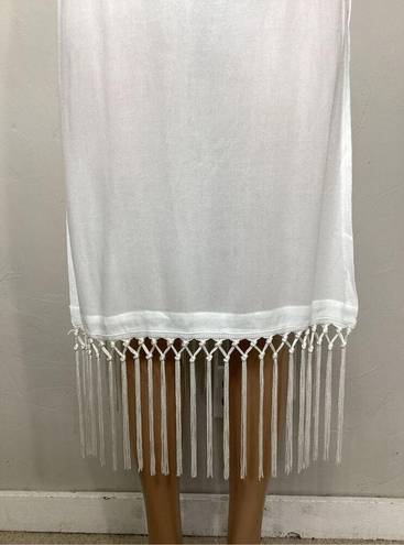 l*space New. L* white fringe lace up cover up. Small. Retails$99